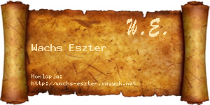 Wachs Eszter névjegykártya